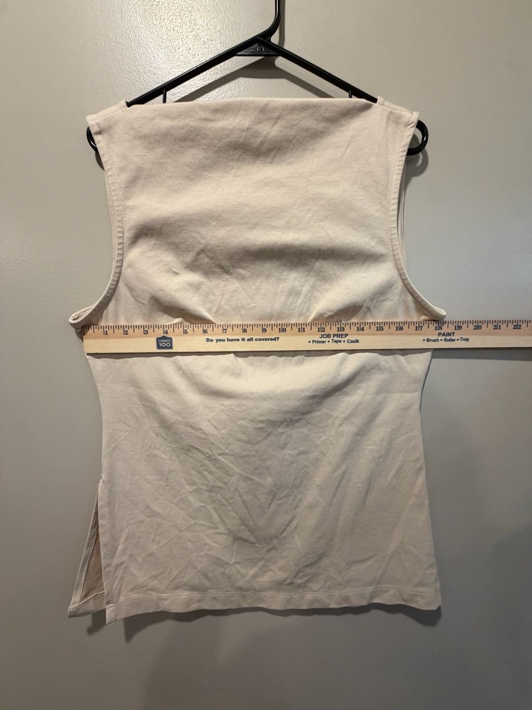 by Anthropologie Tank Top Size L Beige Cotton Blend Boat Neck Sleeveless 7