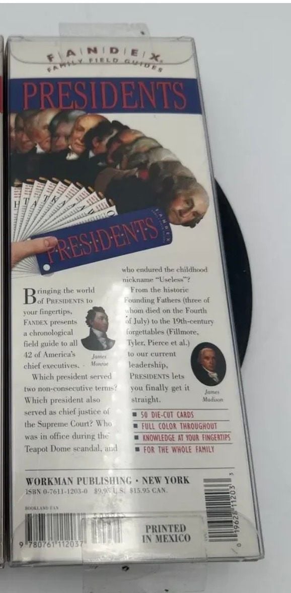 Fandex Family Field Guides Presidents Die-Cut Card Deck 3