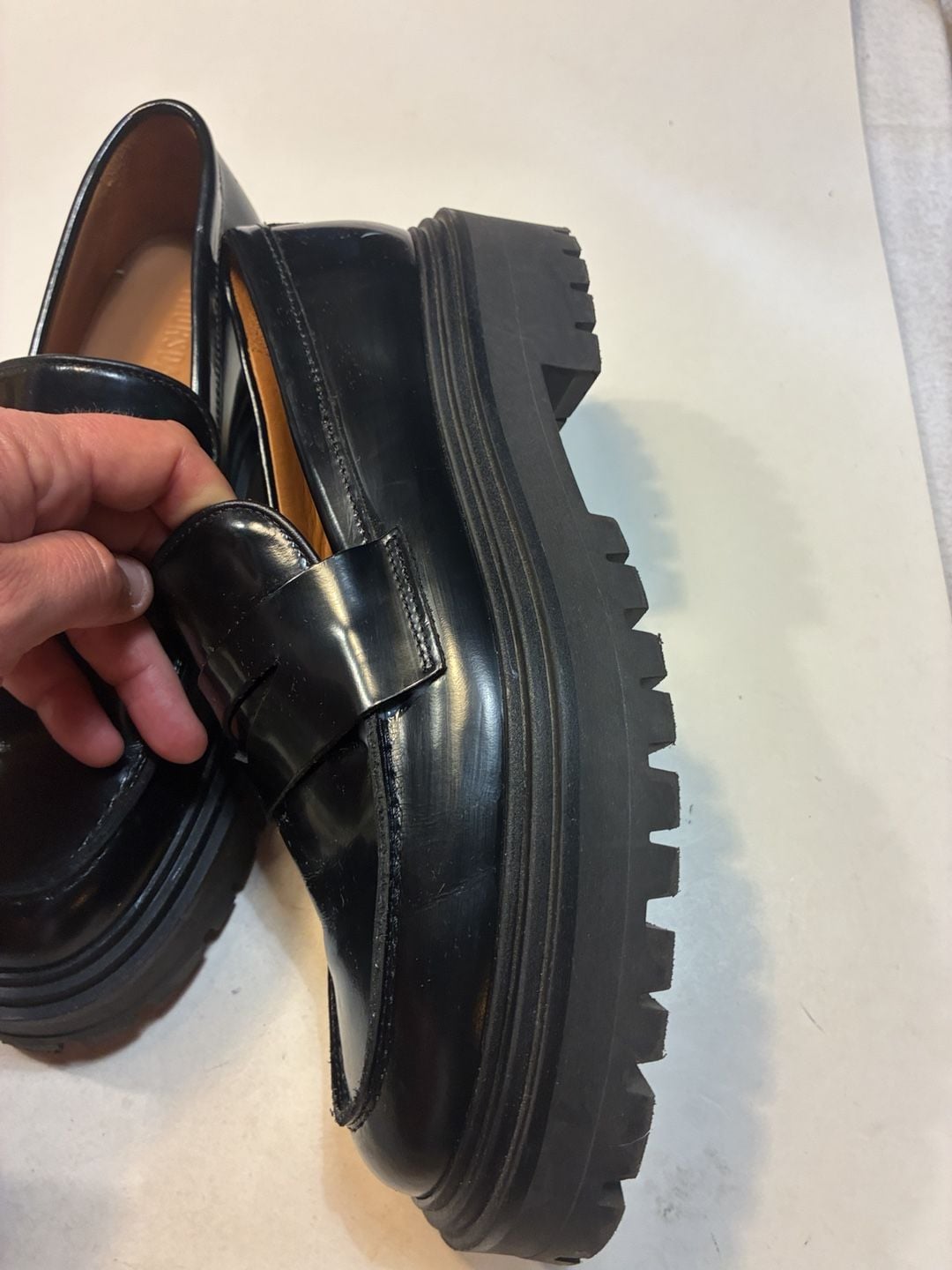 Thursday Boot Co Black Leather Lug Sole Penny Loafers 4