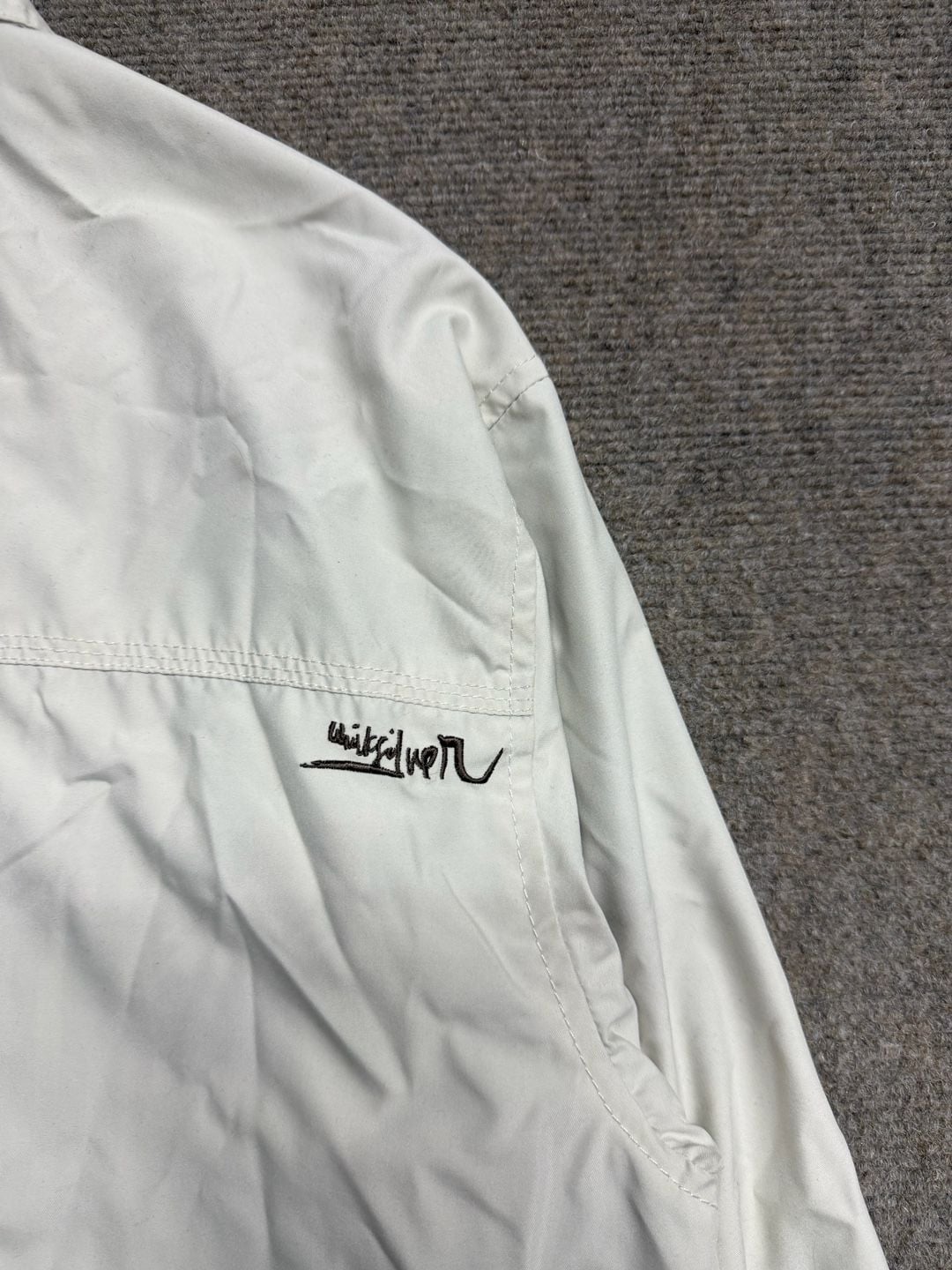 Quiksilver Vintage Jacket Size L Off White Full Zip Windbreaker 7