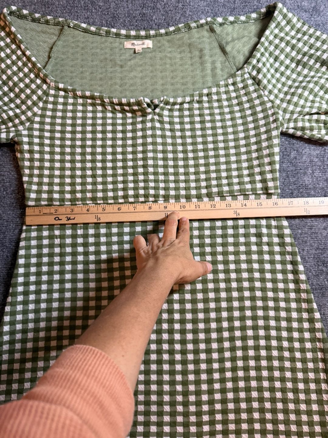 Madewell Jacquard Puff-Sleeve Mini Dress Gingham Check 4