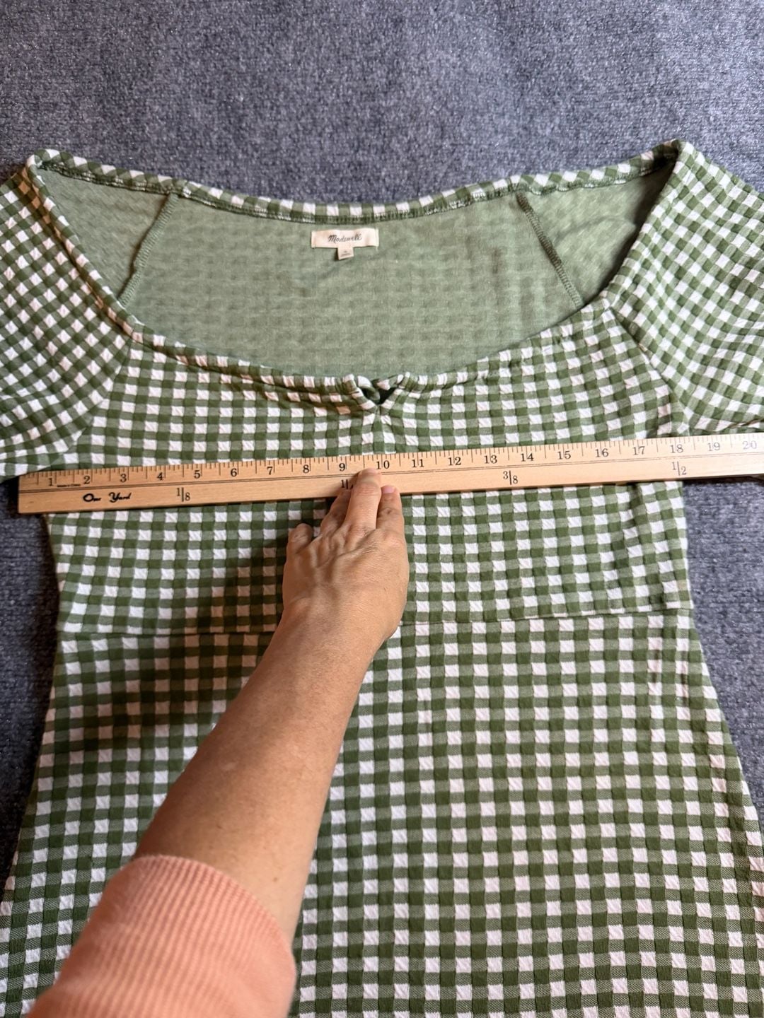 Madewell Jacquard Puff-Sleeve Mini Dress Gingham Check 5