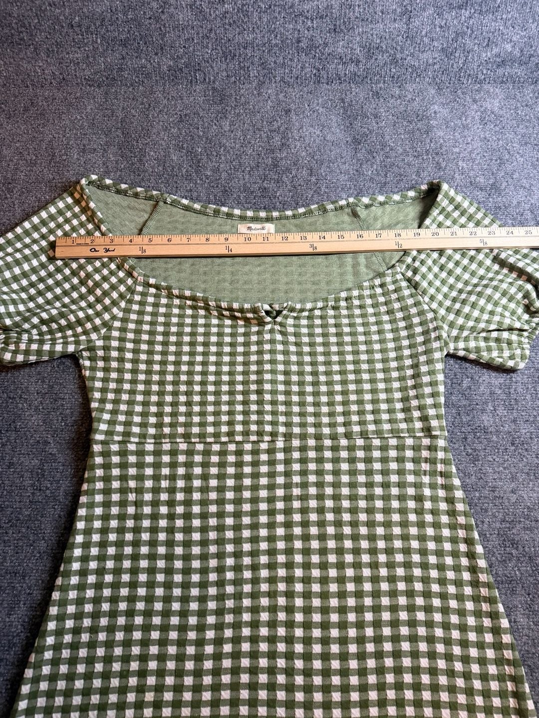 Madewell Jacquard Puff-Sleeve Mini Dress Gingham Check 6