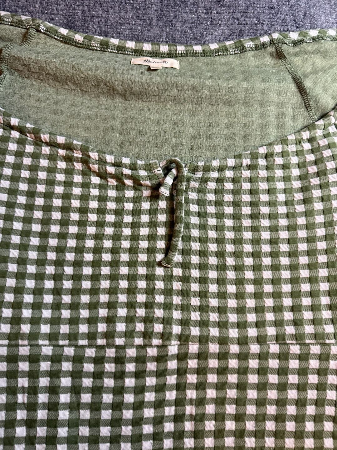 Madewell Jacquard Puff-Sleeve Mini Dress Gingham Check 8