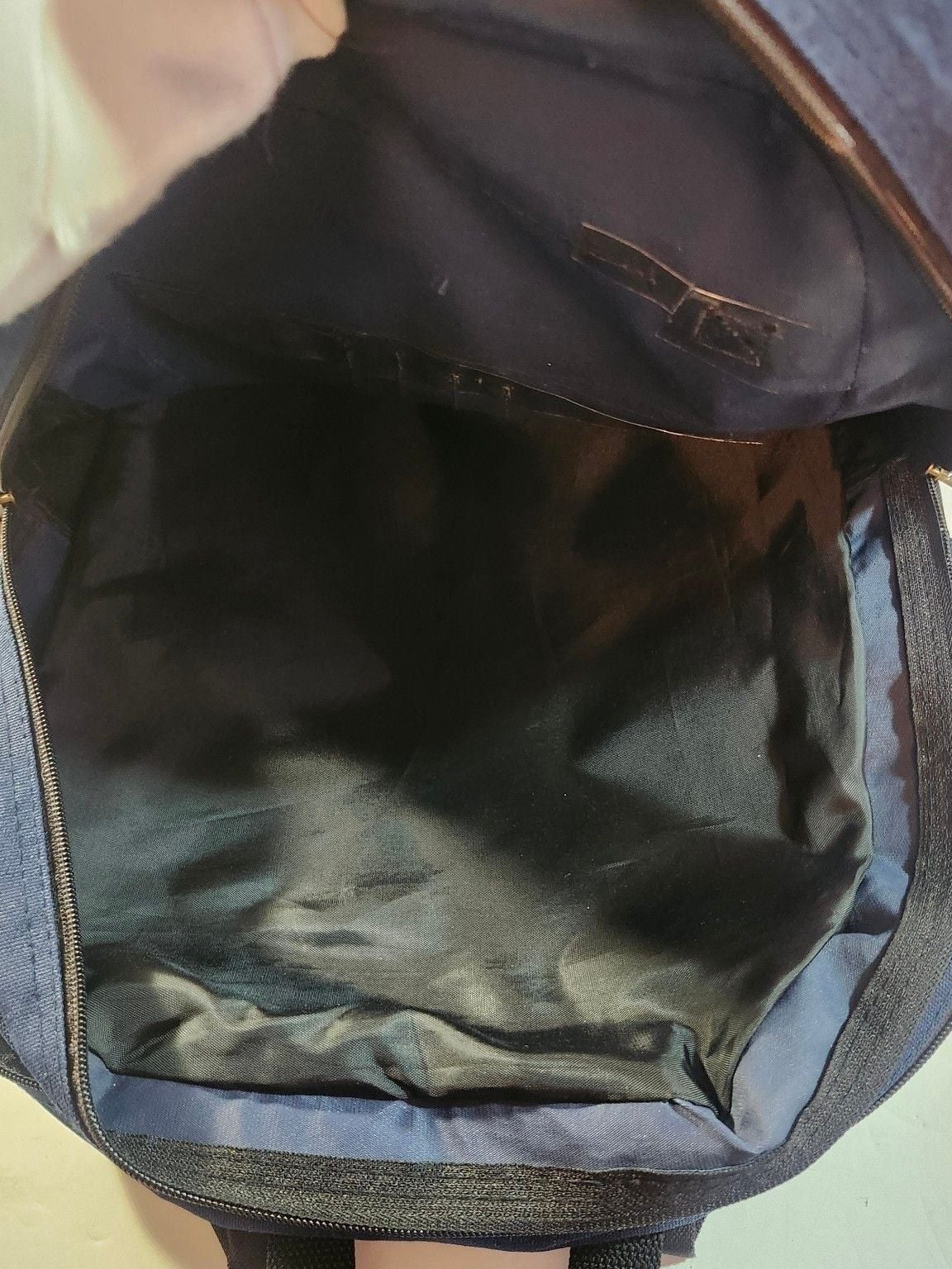 Trailmaker Equipment Blue Canvas Backpack With Leather Trim 5