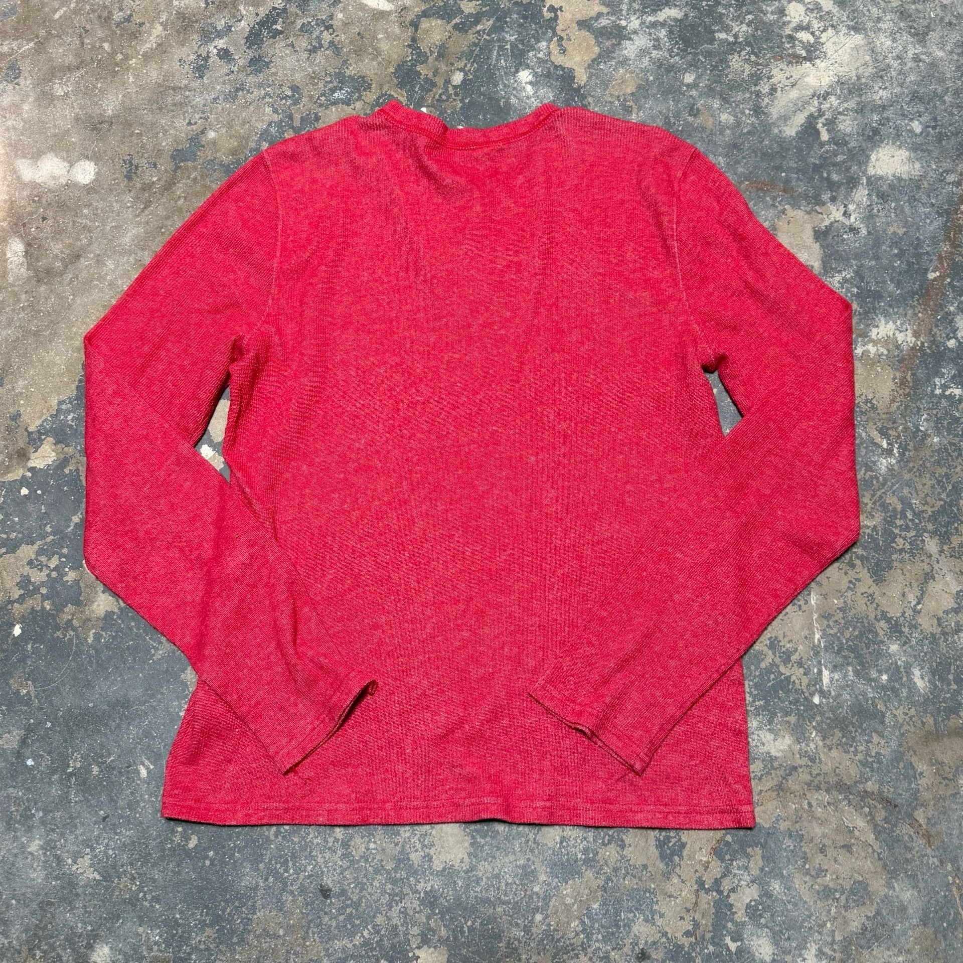 Hollister Thermal Henley Size L Red Long Sleeve 6