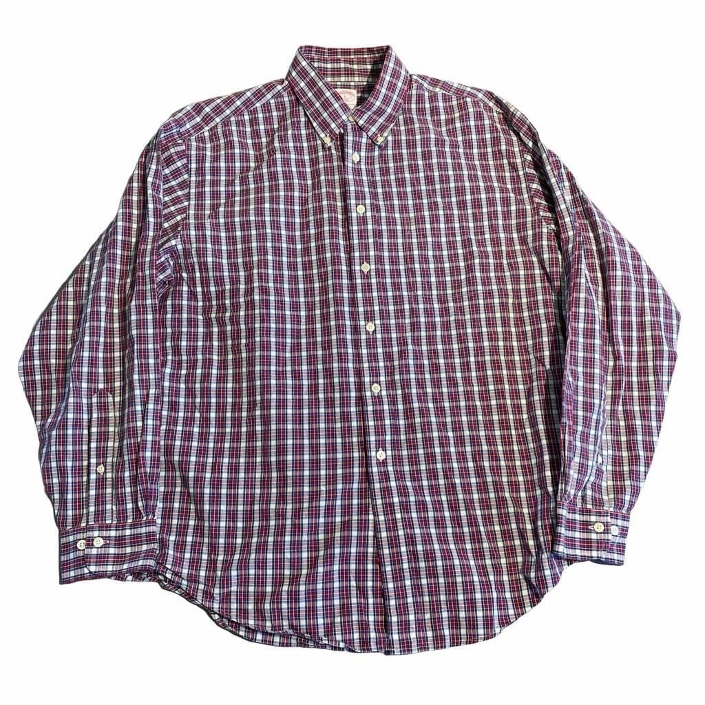 Brooks Brothers Plaid Long Sleeve Button Down Shirt Size L 2