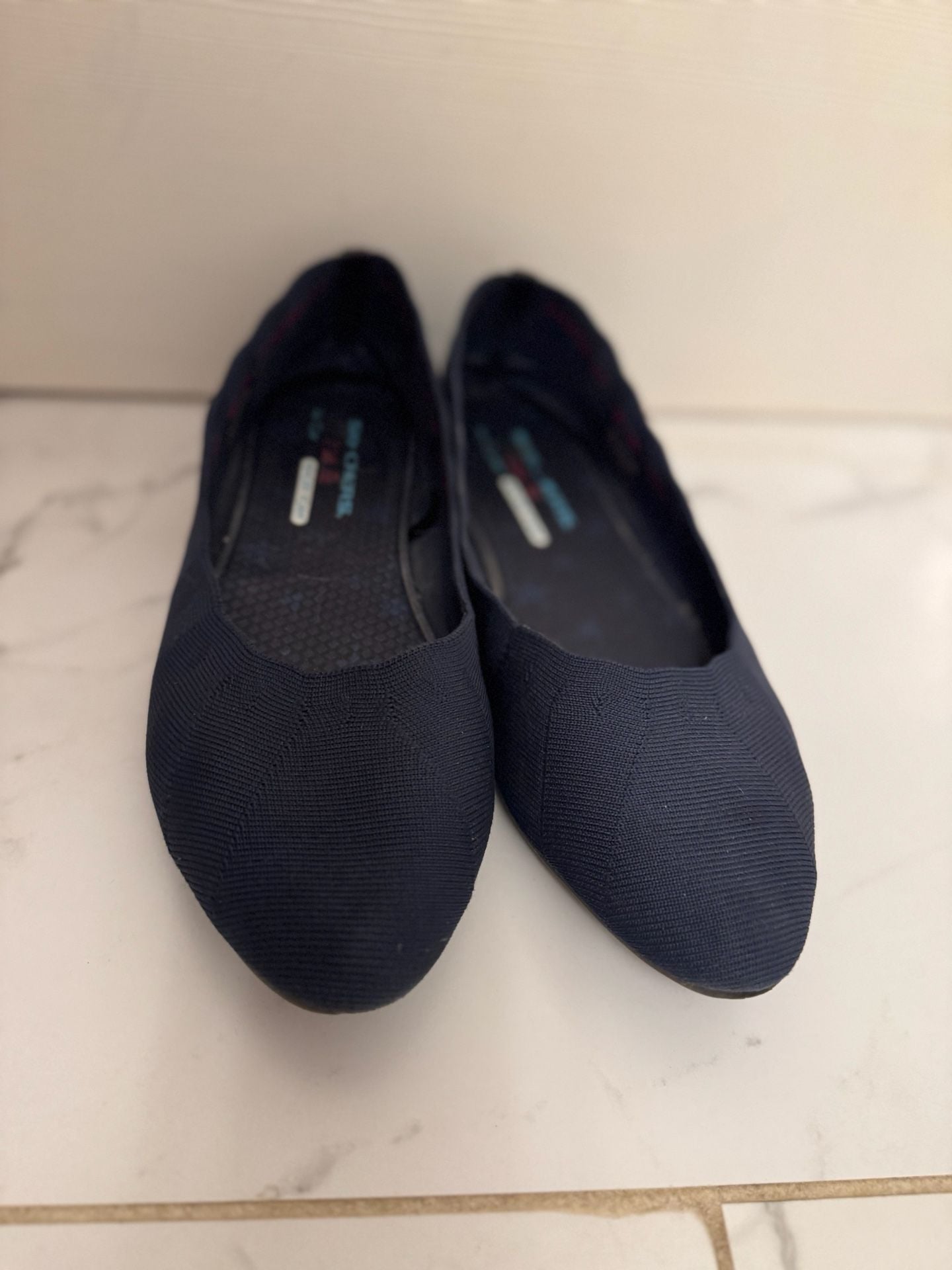 Skechers Air-Cooled Memory Foam Flats Black & Navy Set (2) size 10W Womens 6