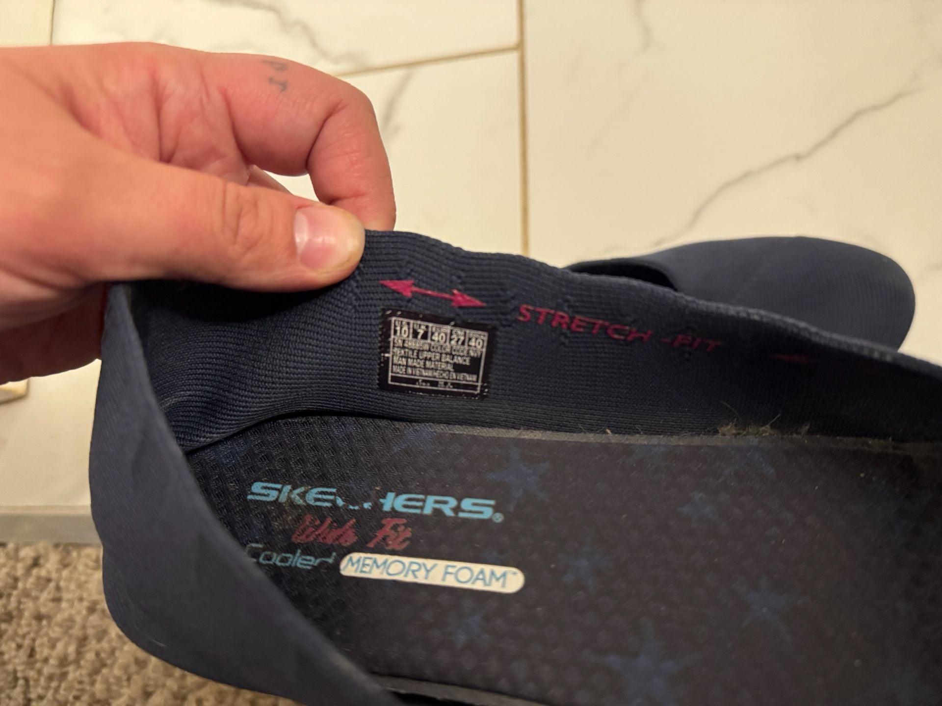Skechers Air-Cooled Memory Foam Flats Black & Navy Set (2) size 10W Womens 9