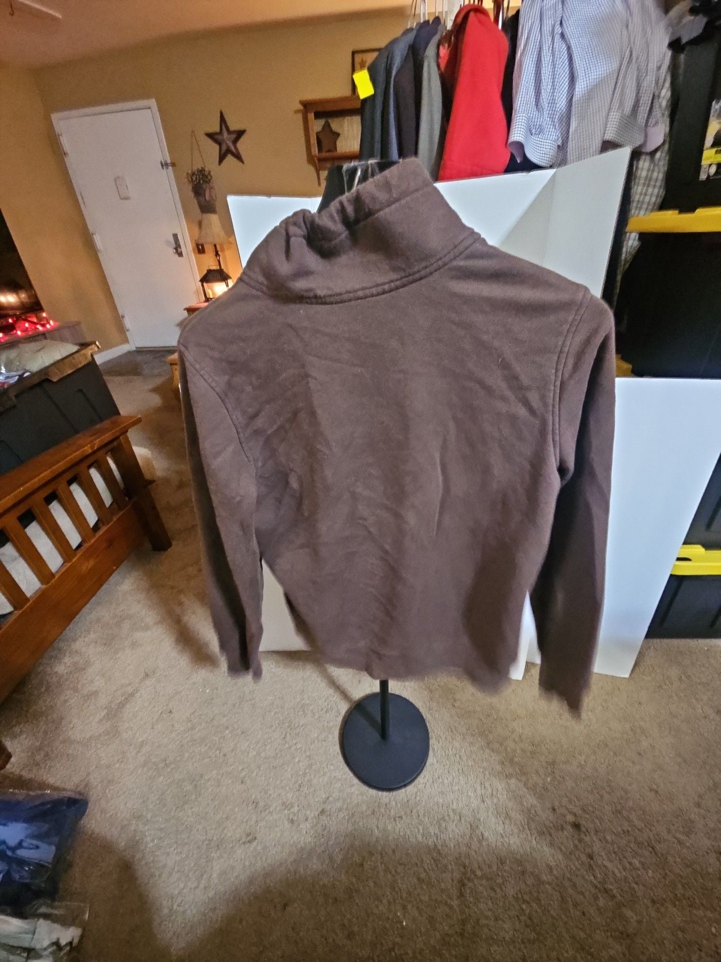 Ariat Hoodie Sweatshirt Size M Brown Full Zip Funnel Neck 3