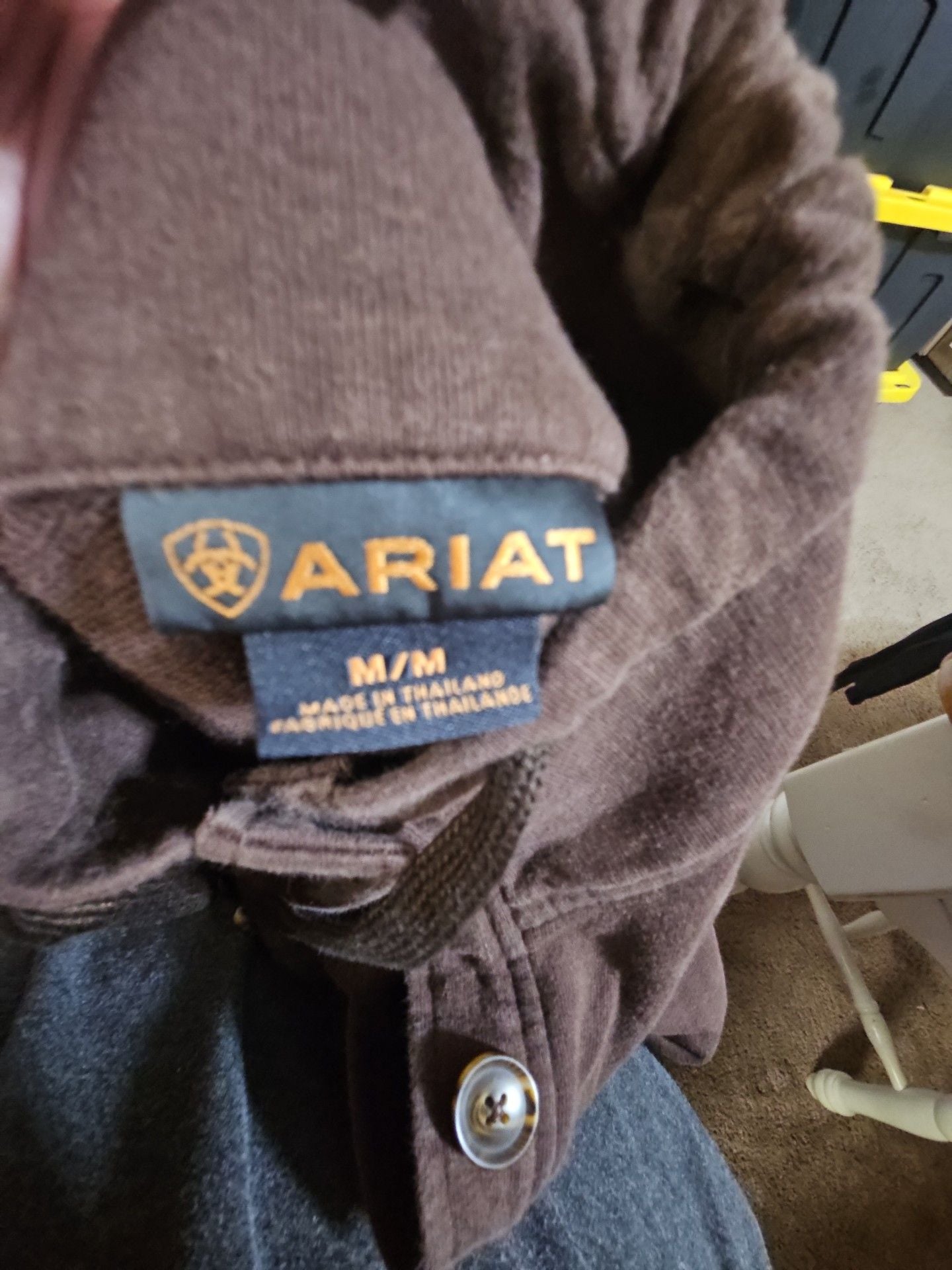 Ariat Hoodie Sweatshirt Size M Brown Full Zip Funnel Neck 4