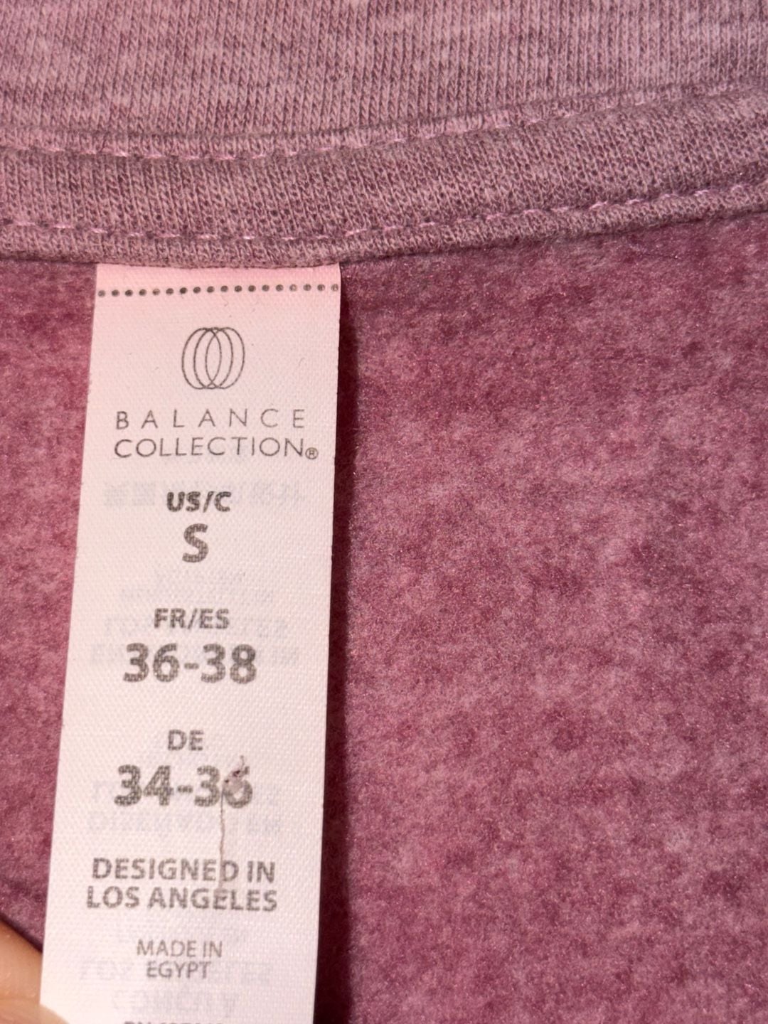 Balance Collection Asymmetric Zip Pullover Size S Mauve Pink 7
