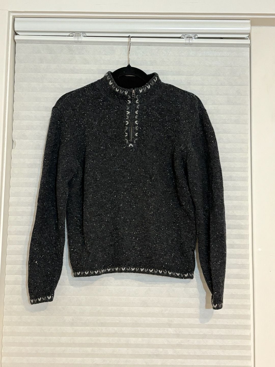 WOOLRICH Onyx Heather Pullover 1/4 Zip Sweater L 2