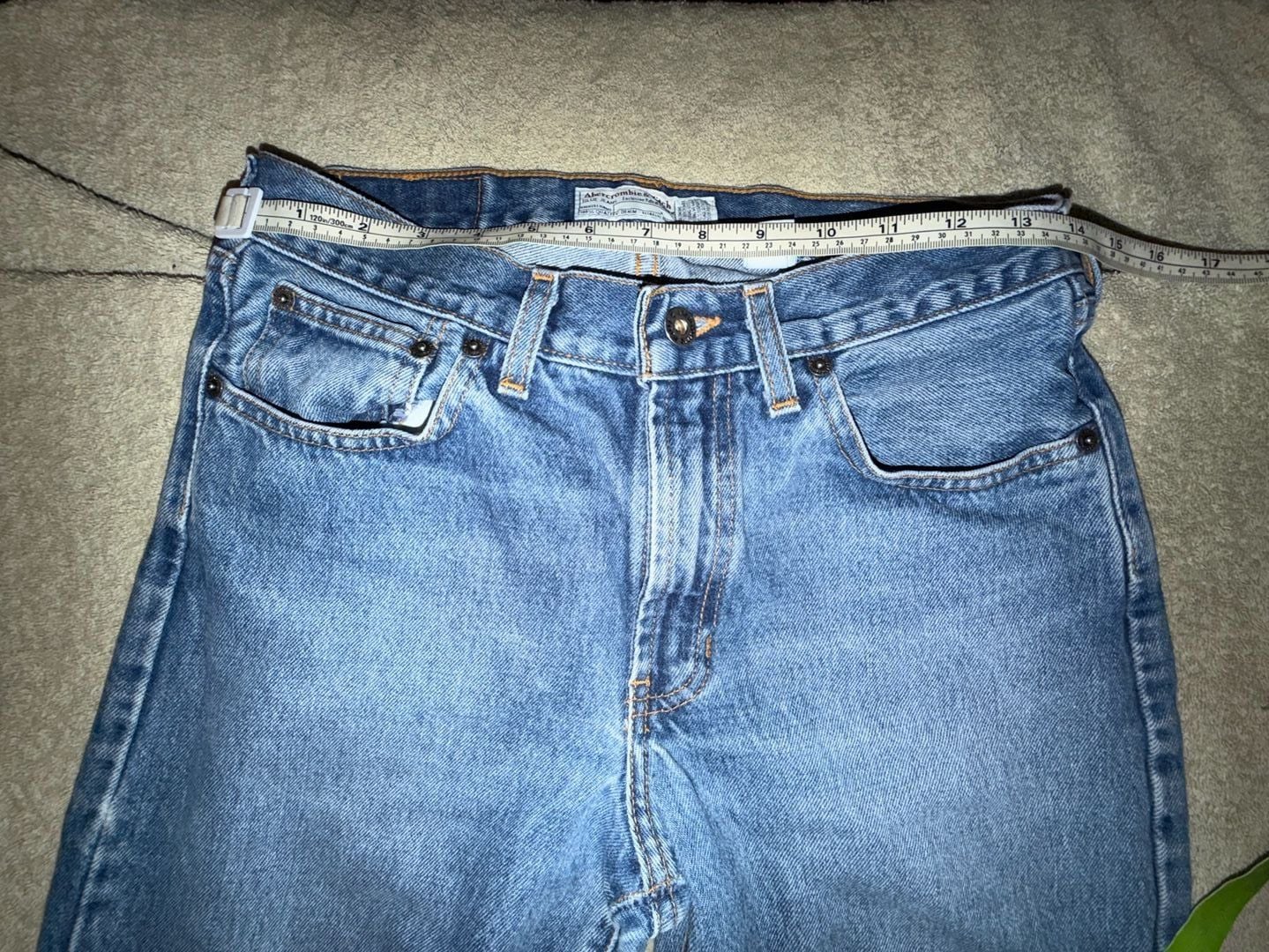 Y2K Abercrombie & Fitch Vintage Flare Jeans Size 4x33 Blue Denim 90’s style 8