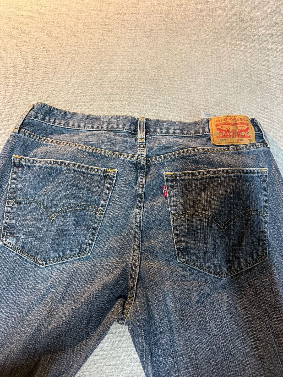 Levi's 559 Relaxed Straight Jeans 36x30 Blue Denim 5