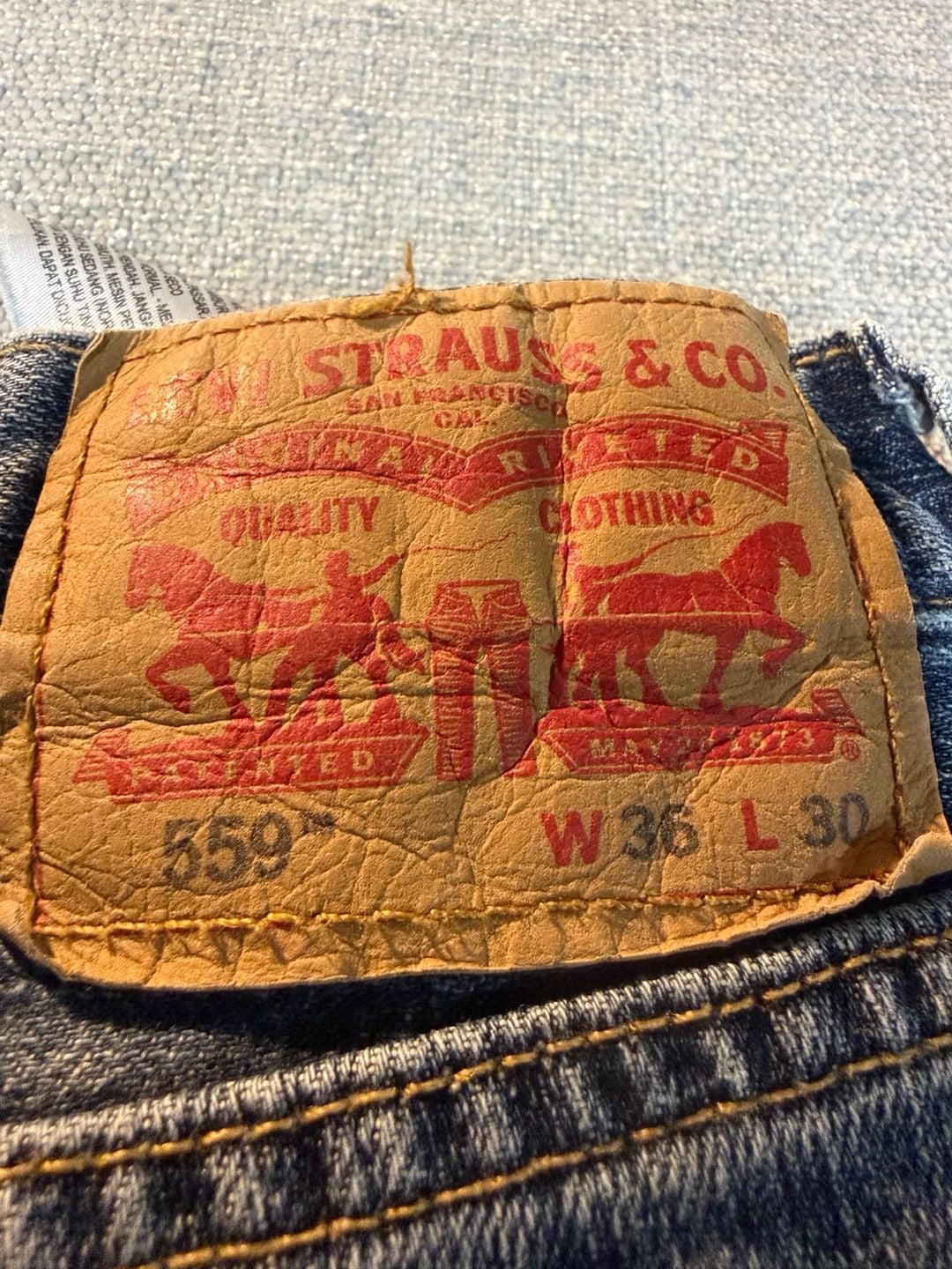 Levi's 559 Relaxed Straight Jeans 36x30 Blue Denim 6