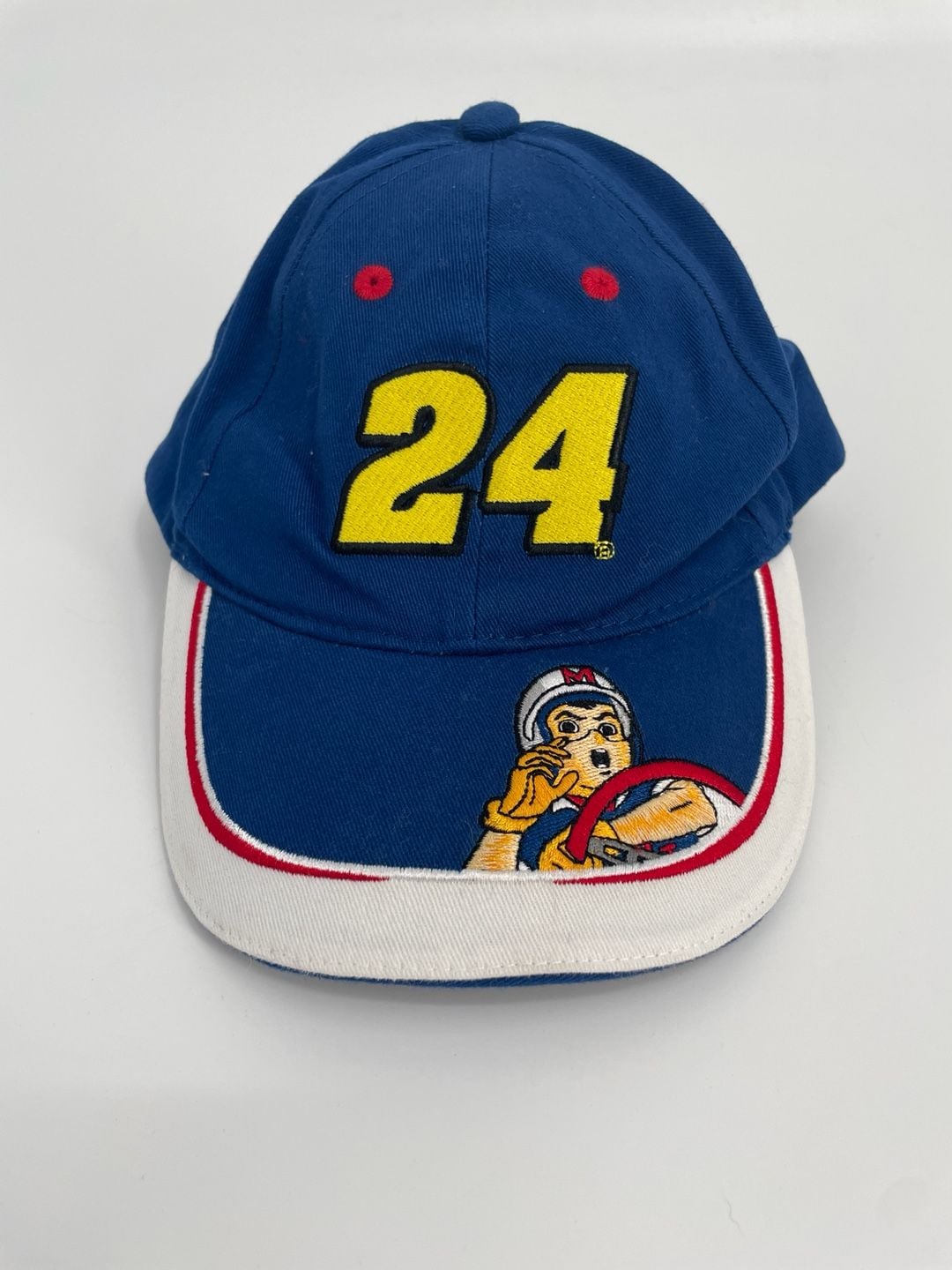 Vintage Speed Racer 24 Embroidered Hat Blue White 2
