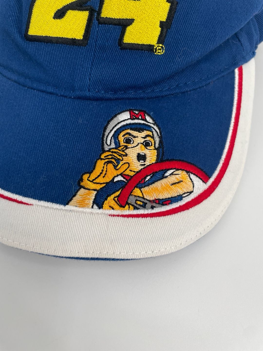 Vintage Speed Racer 24 Embroidered Hat Blue White 3
