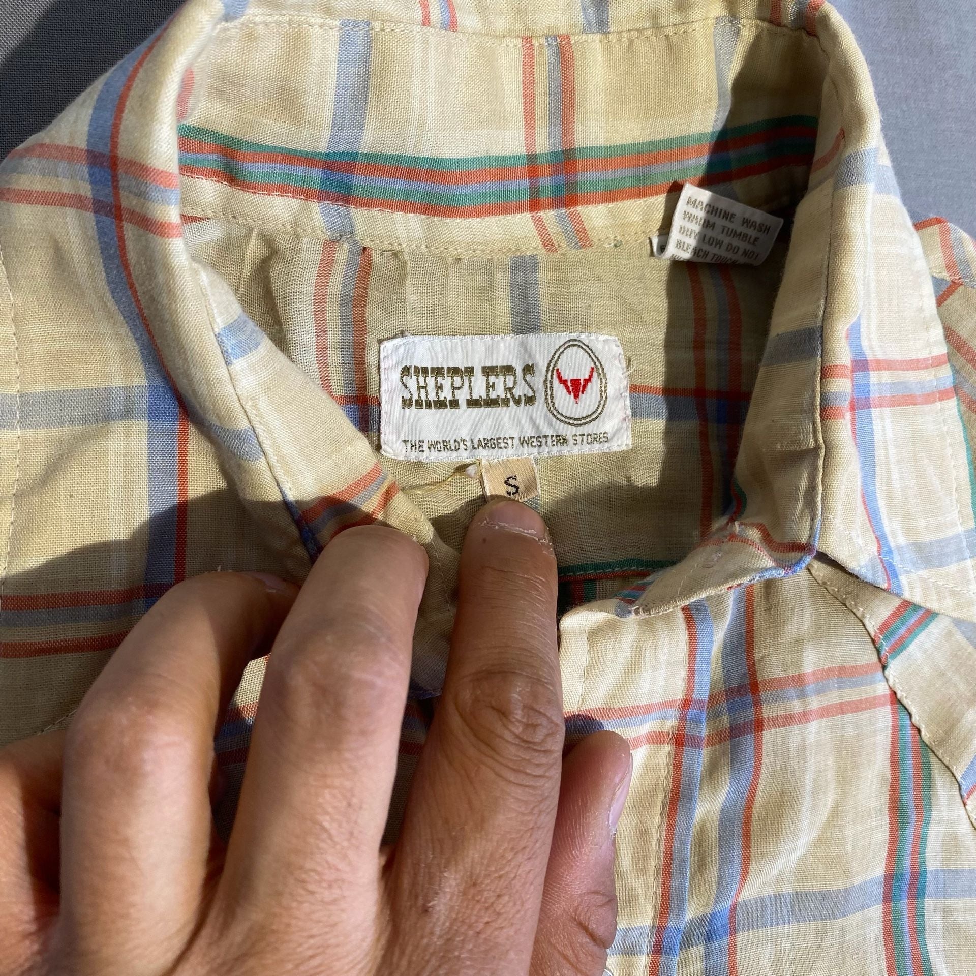 Sheplers Western Shirt Size 15.5 Plaid Short Sleeve Pearl Snap 4
