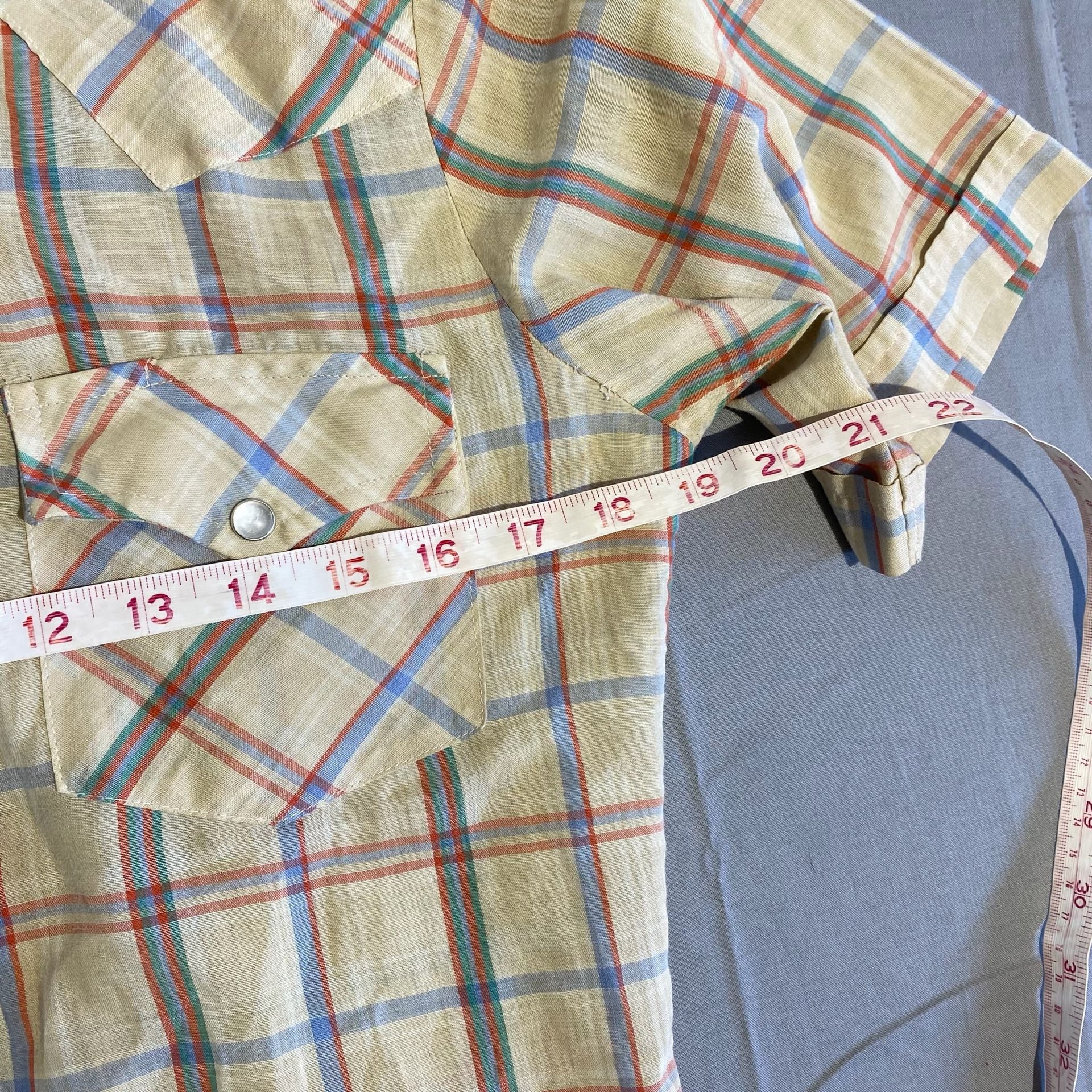 Sheplers Western Shirt Size 15.5 Plaid Short Sleeve Pearl Snap 5