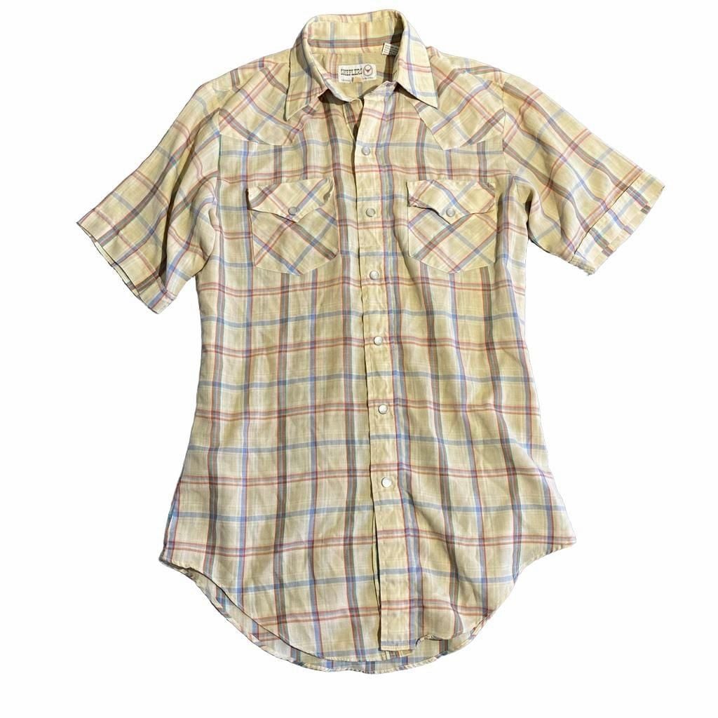 Sheplers Western Shirt Size 15.5 Plaid Short Sleeve Pearl Snap 2