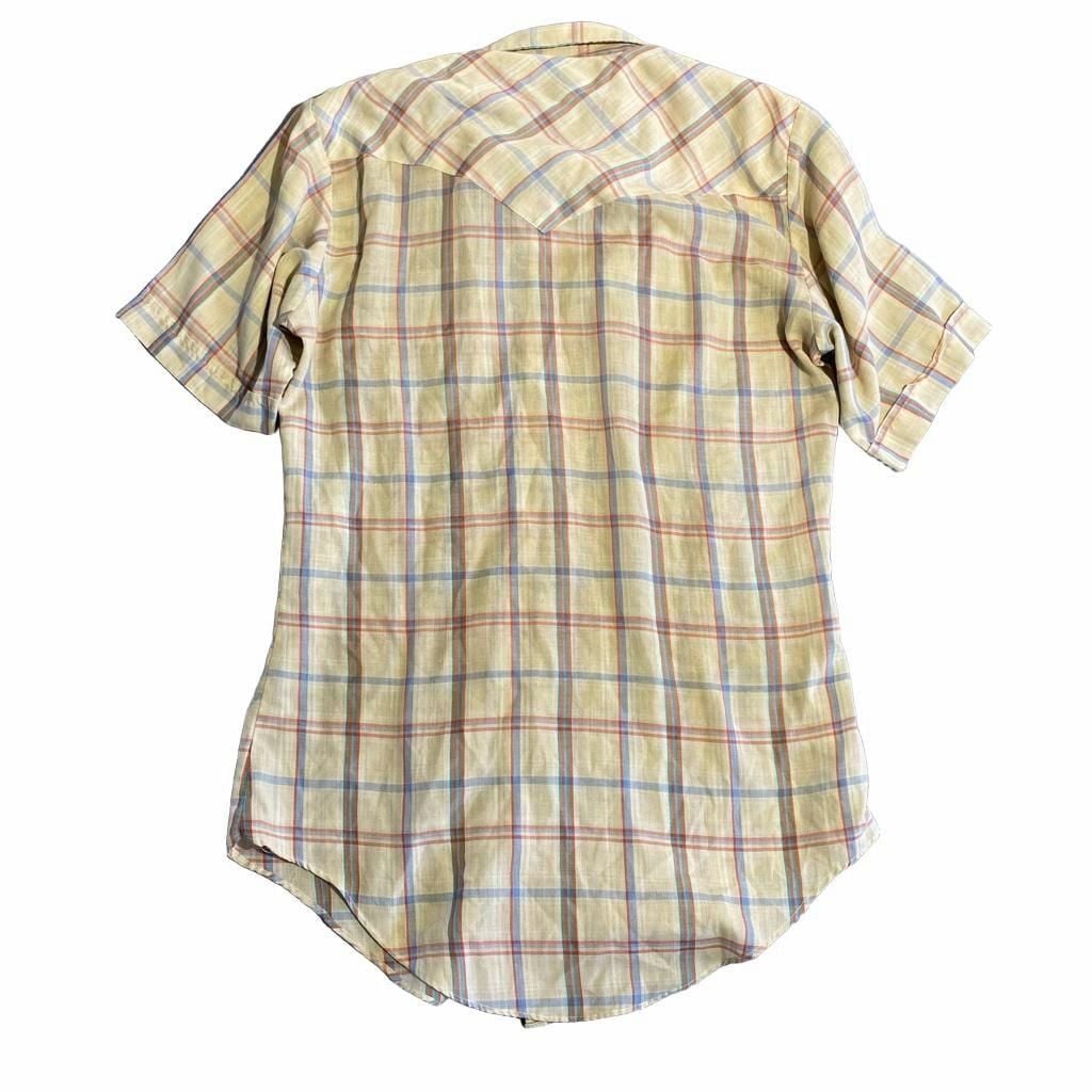 Sheplers Western Shirt Size 15.5 Plaid Short Sleeve Pearl Snap 3