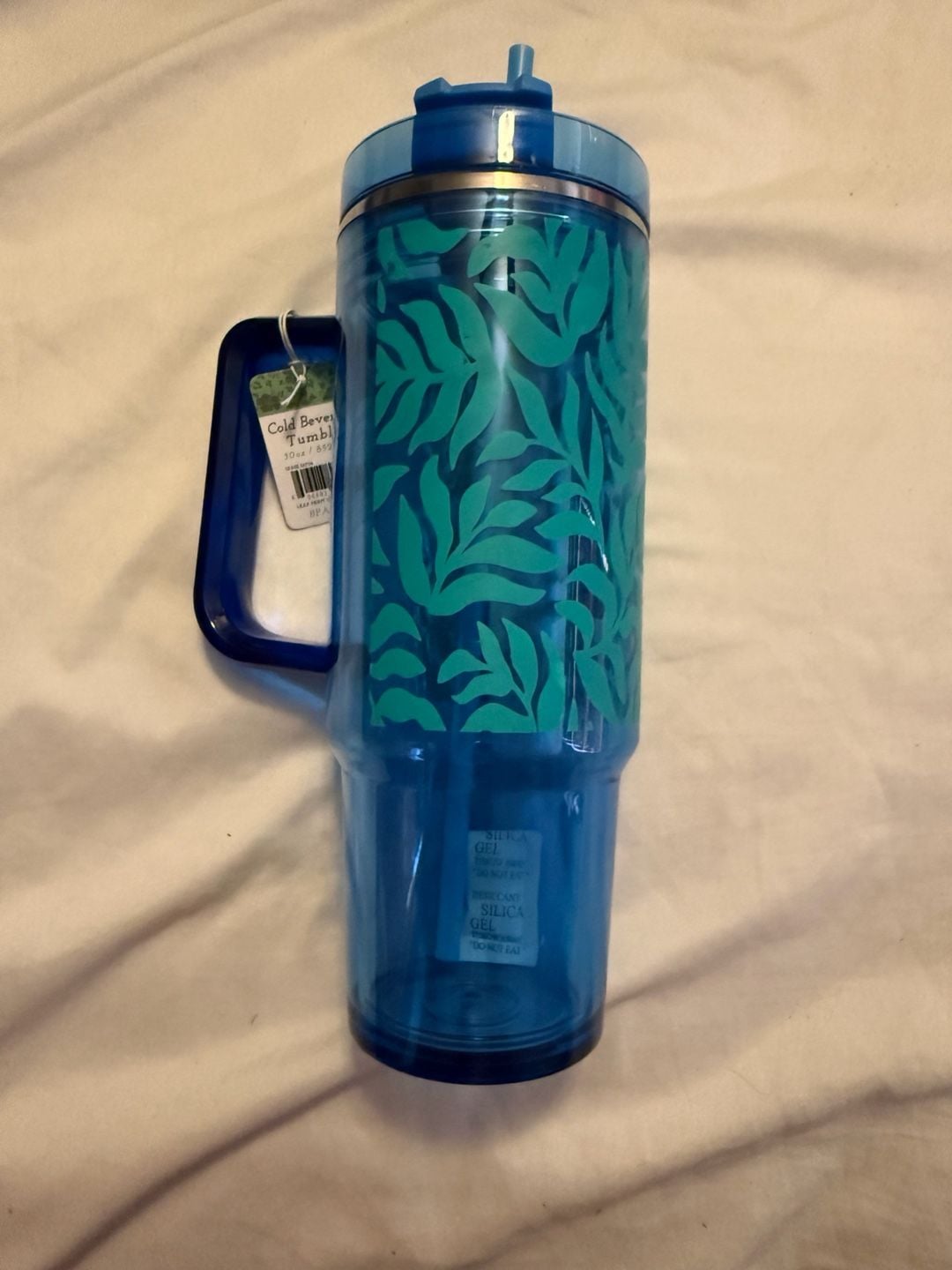 Lot of 2 Leaf Print Clear Tumbler Size 30oz 2