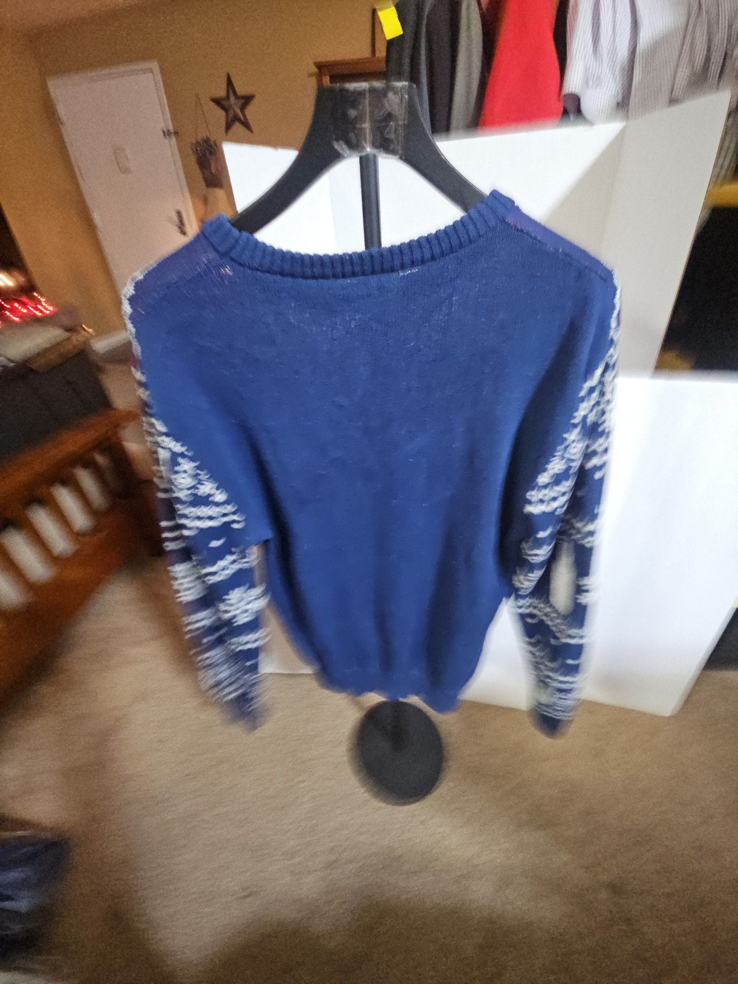 Budweiser Ugly Christmas Sweater Size M Blue Holiday Stocking Pullover 3