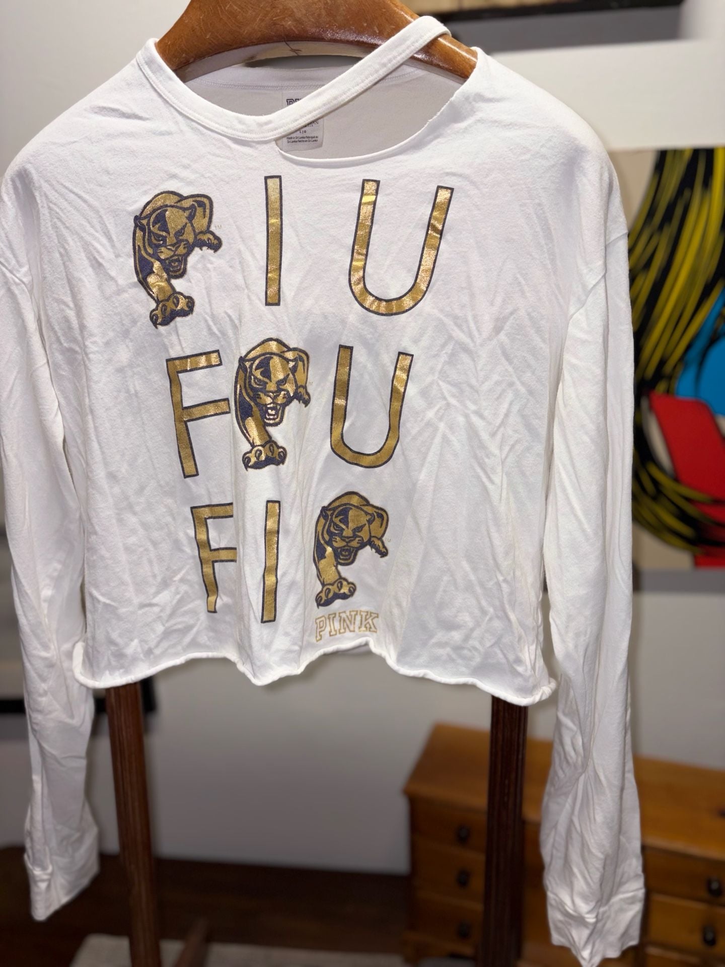 Victoria's Secret Pink FIU Panther Long Sleeve Crop Top Size L 3