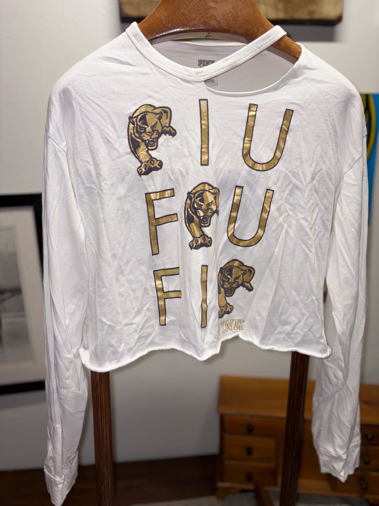 Victoria's Secret Pink FIU Panther Long Sleeve Crop Top Size L 4
