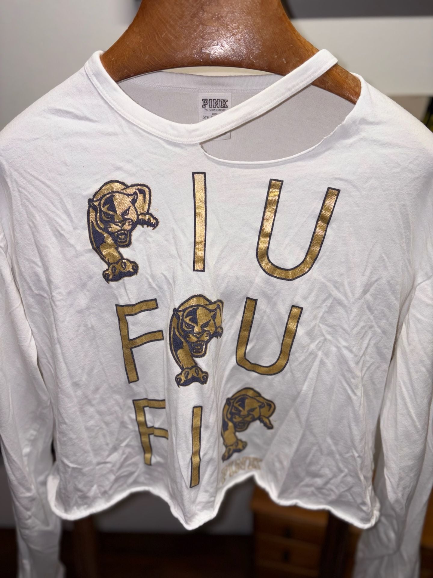 Victoria's Secret Pink FIU Panther Long Sleeve Crop Top Size L 5