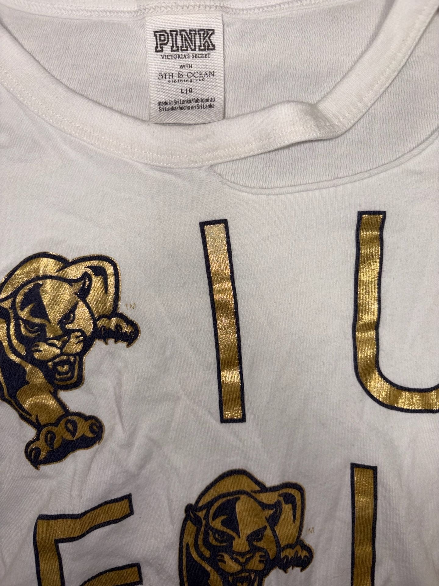Victoria's Secret Pink FIU Panther Long Sleeve Crop Top Size L 8