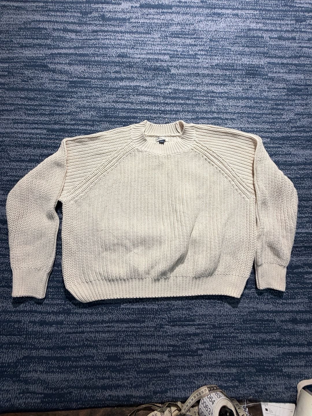 American Eagle Chunky Knit Crew Neck Sweater Cream 2