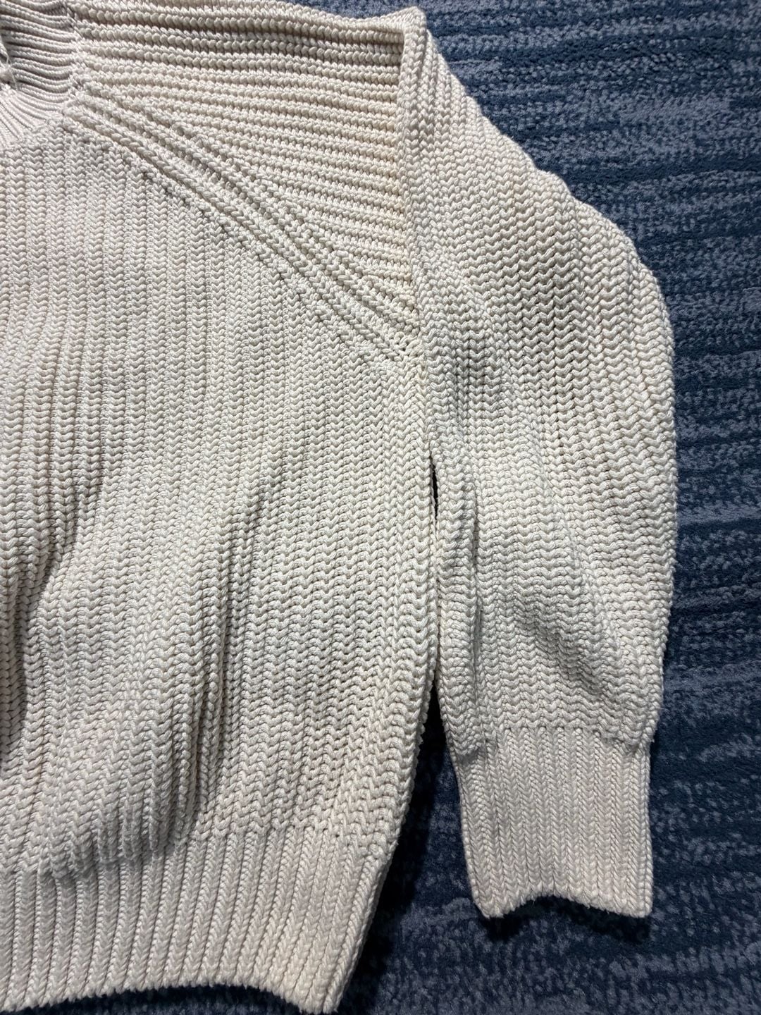 American Eagle Chunky Knit Crew Neck Sweater Cream 7