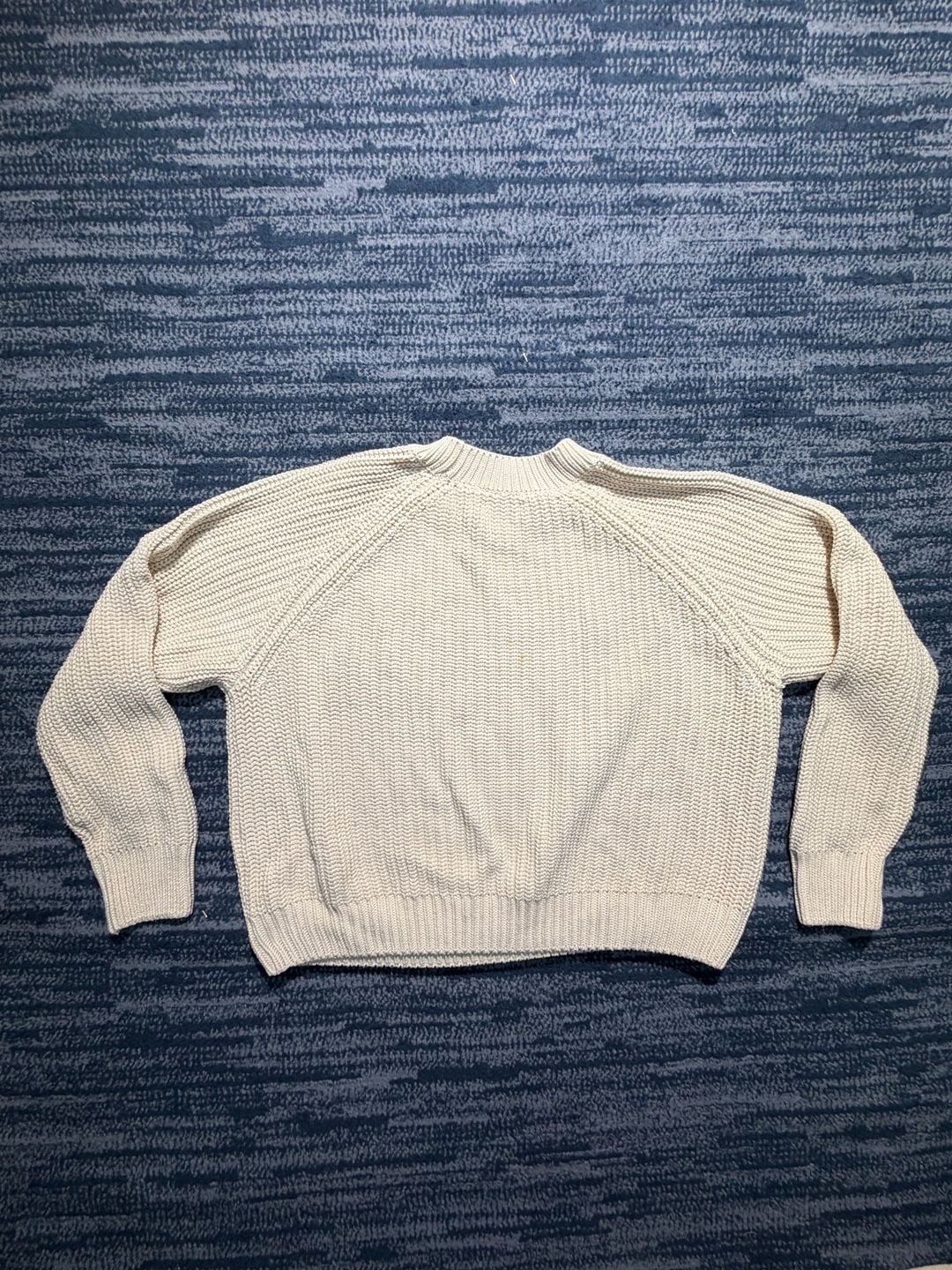 American Eagle Chunky Knit Crew Neck Sweater Cream 15