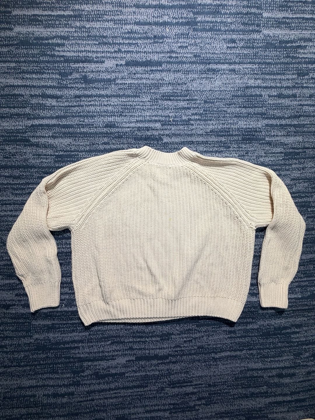 American Eagle Chunky Knit Crew Neck Sweater Cream 16