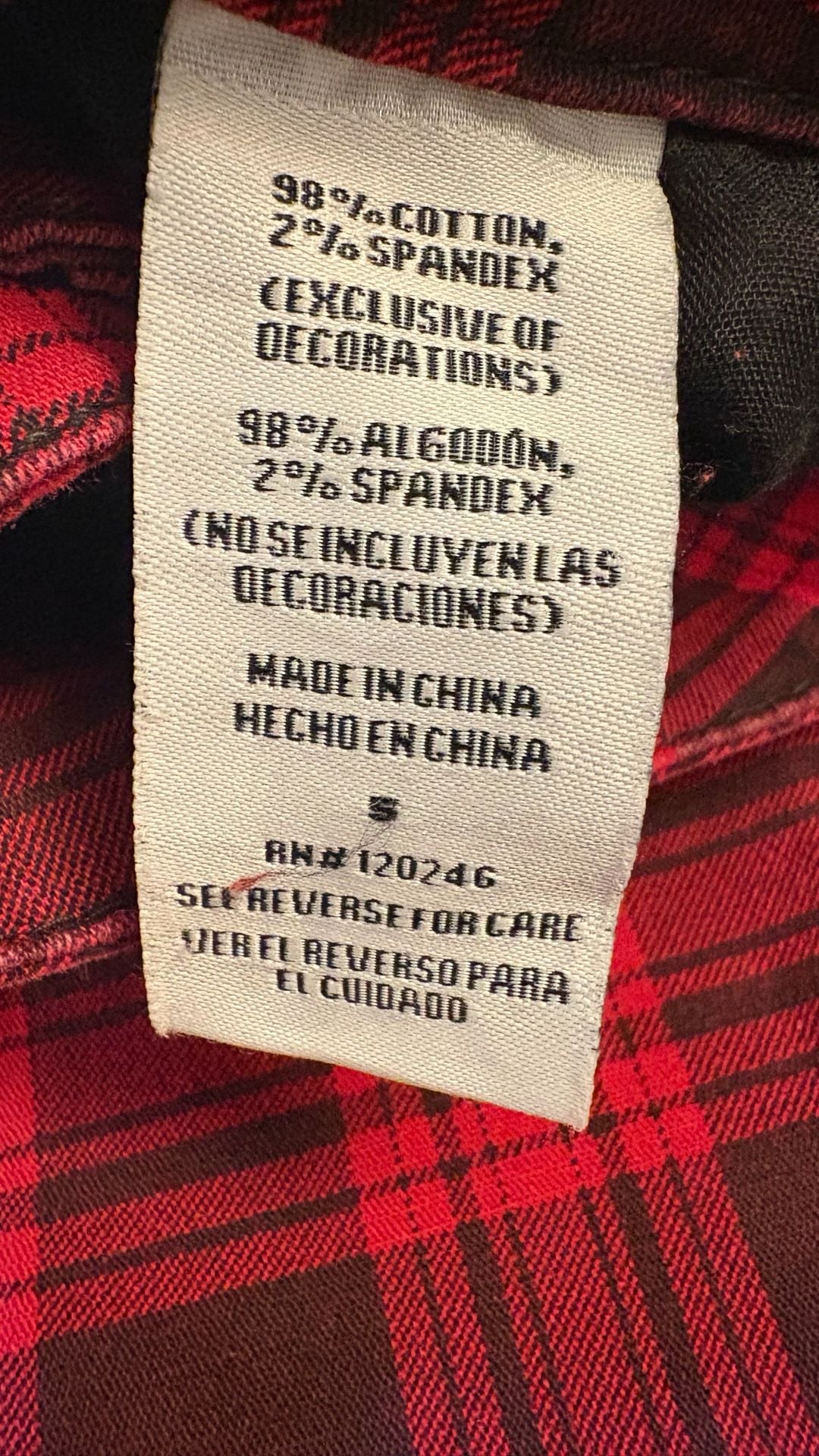 Truce Tartan Plaid Skinny Pants Size S Red Black Punk 4