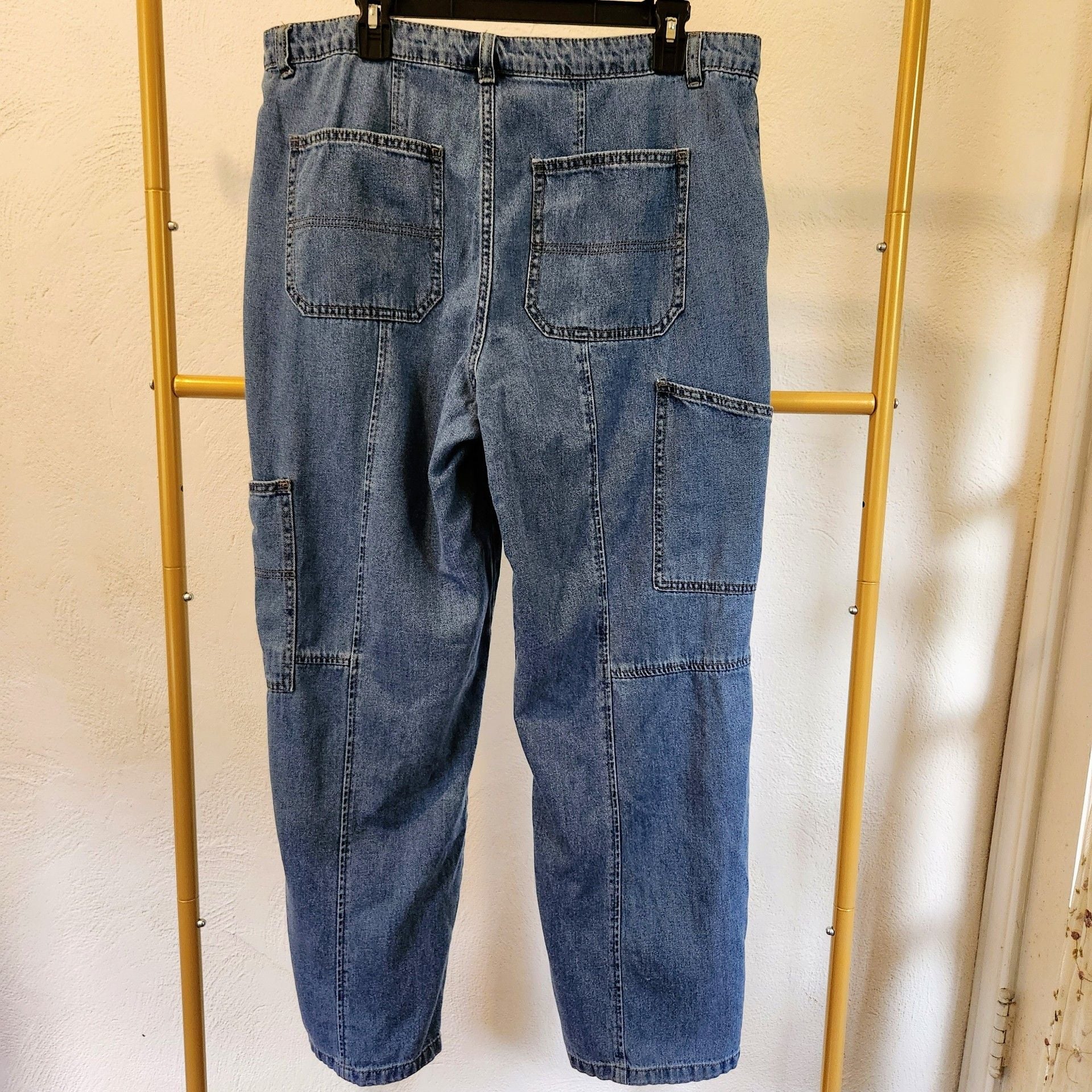 Future Collective Reese Blutstein Cargo Jeans Size 14 Blue Denim 4