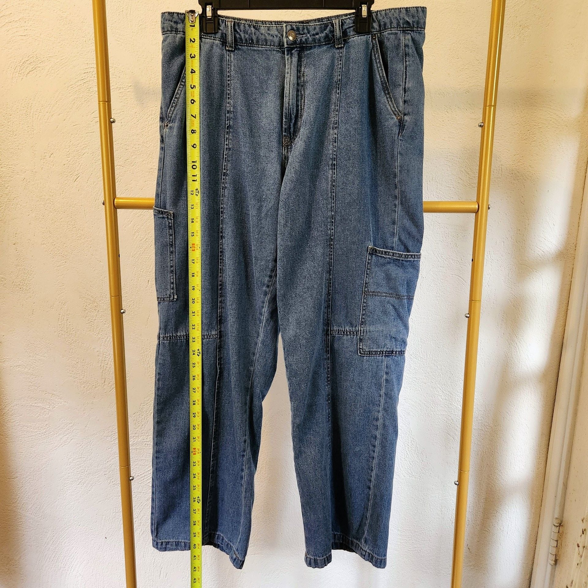 Future Collective Reese Blutstein Cargo Jeans Size 14 Blue Denim 6