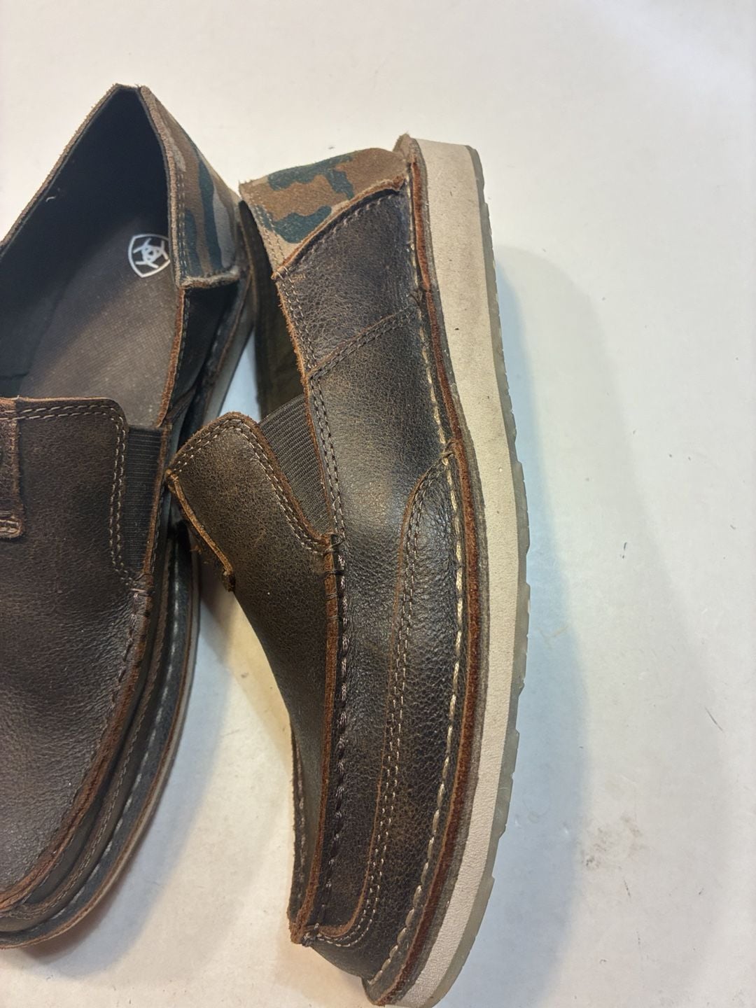 Ariat Cruiser Slip-On Shoes Brown Leather Camo Accents 3