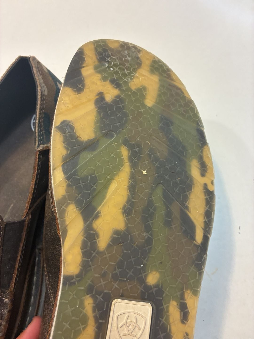 Ariat Cruiser Slip-On Shoes Brown Leather Camo Accents 7