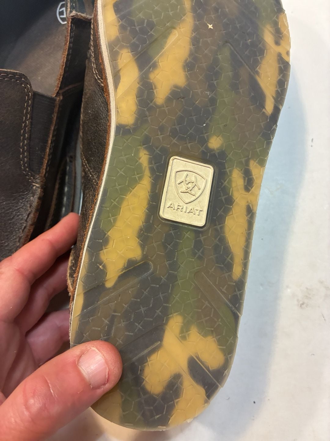 Ariat Cruiser Slip-On Shoes Brown Leather Camo Accents 8