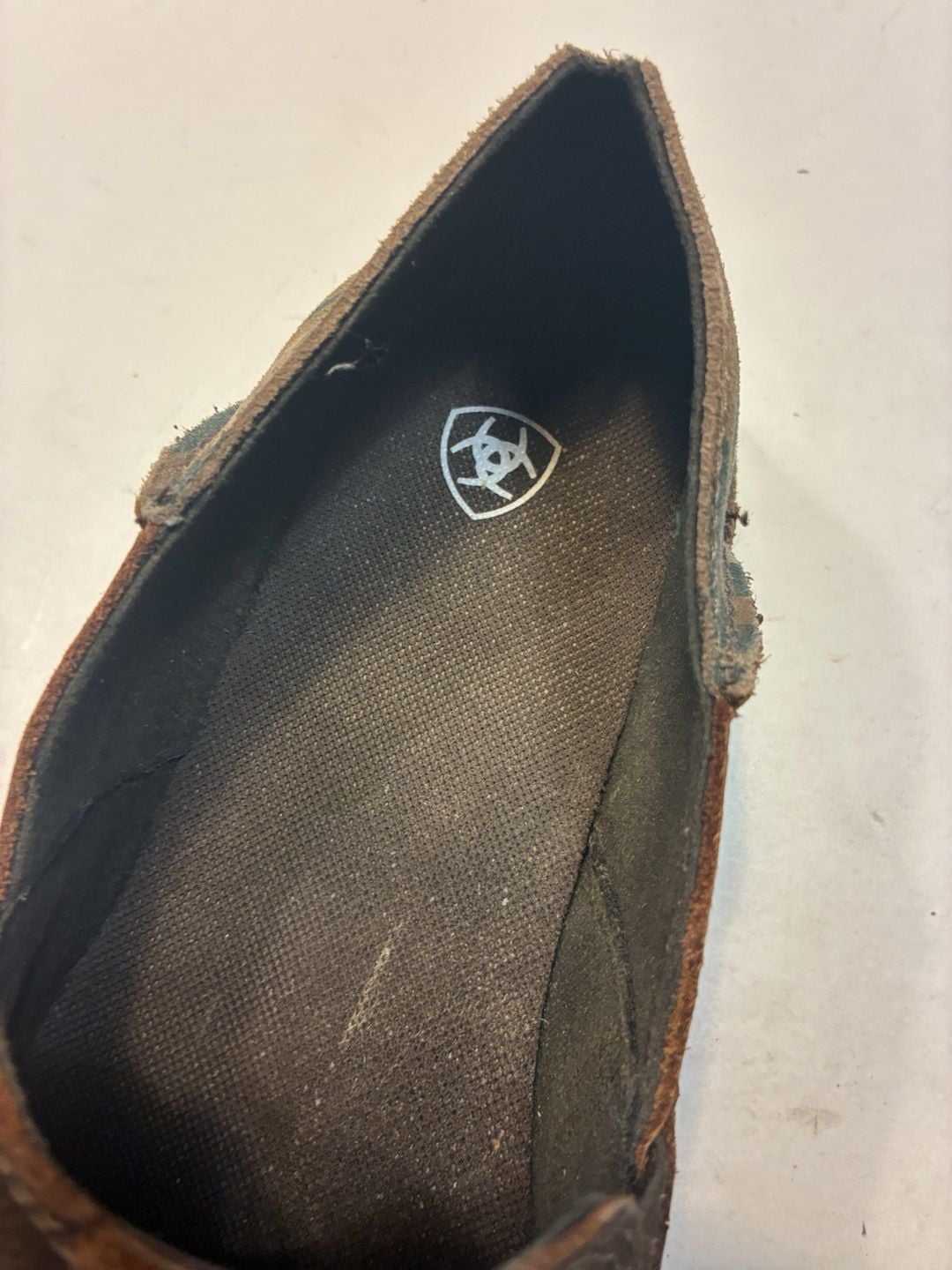 Ariat Cruiser Slip-On Shoes Brown Leather Camo Accents 10