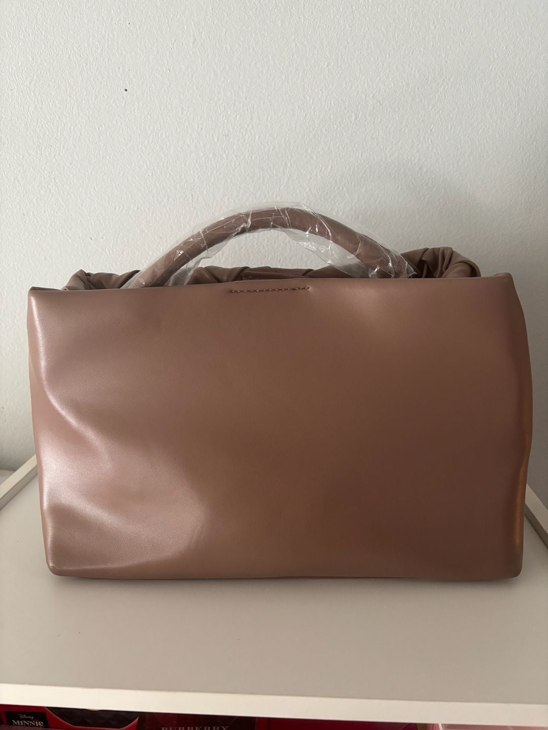 bebe Woven Faux Leather Handbag Brown 3