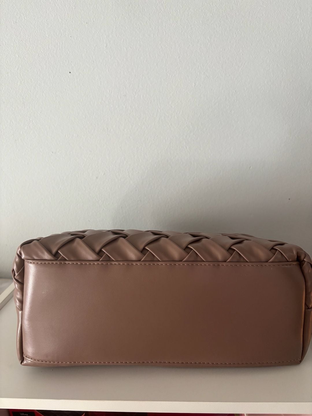 bebe Woven Faux Leather Handbag Brown 6