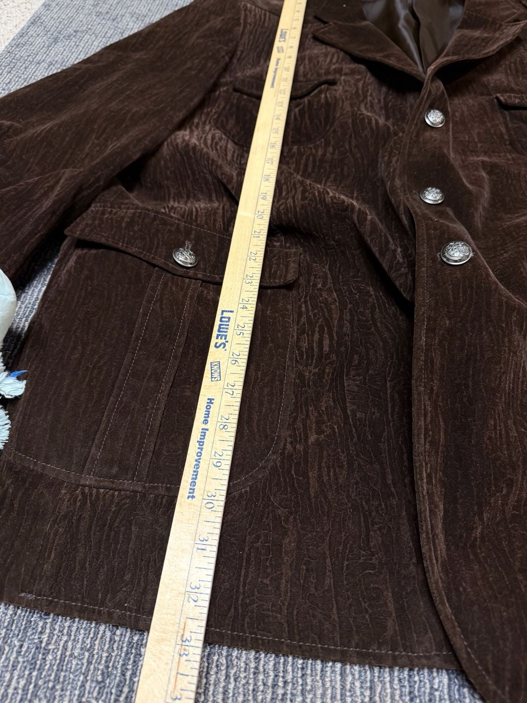 Inserch men’s Velveteen Suede Military Blazer, Brown, 4XL 7