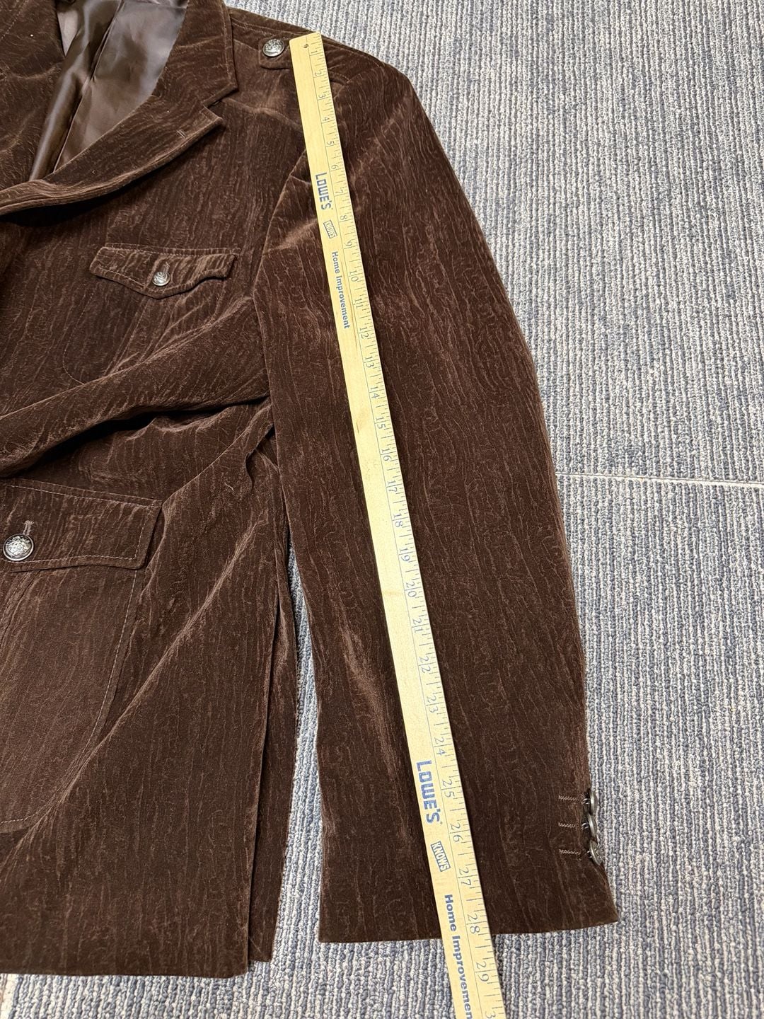 Inserch men’s Velveteen Suede Military Blazer, Brown, 4XL 9