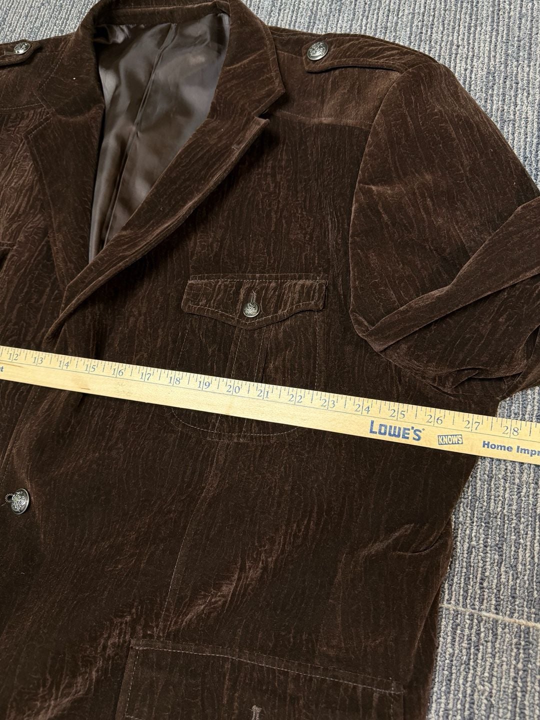 Inserch men’s Velveteen Suede Military Blazer, Brown, 4XL 10