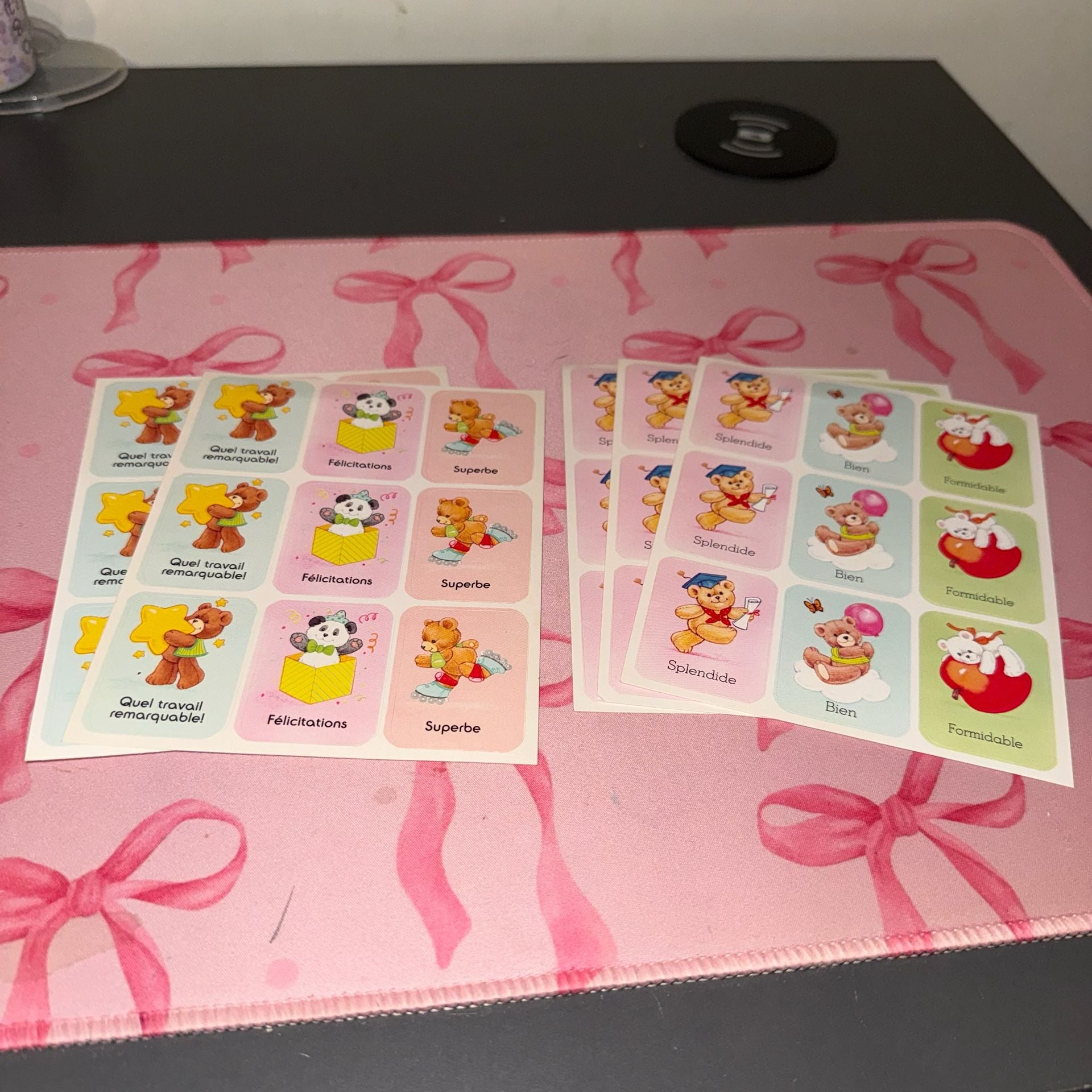 Vintage French Reward Stickers Cute Bear Panda 2