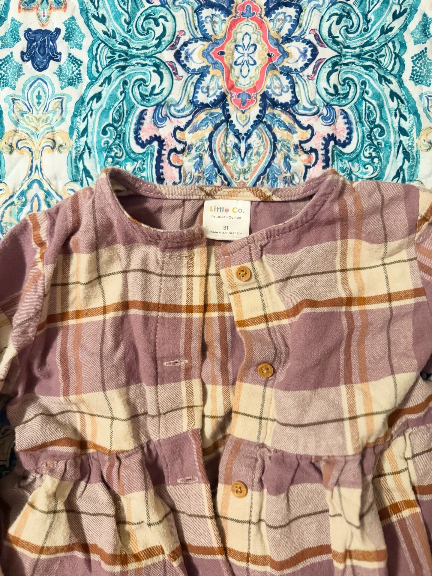 Lauren Conrad Girls 5T plaid flannel dress 2